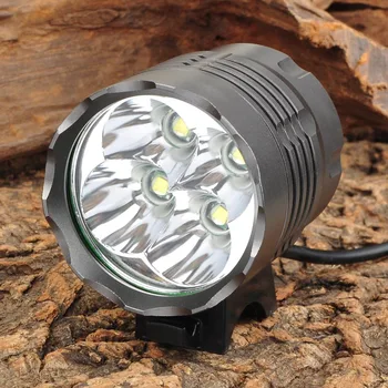 

3-Mode 4-LED 1900lm White Light Bicycle Light Headlight T6 LED Flashlight Bike Light LED Lamp w/ 6 x 18650 Battery Pack