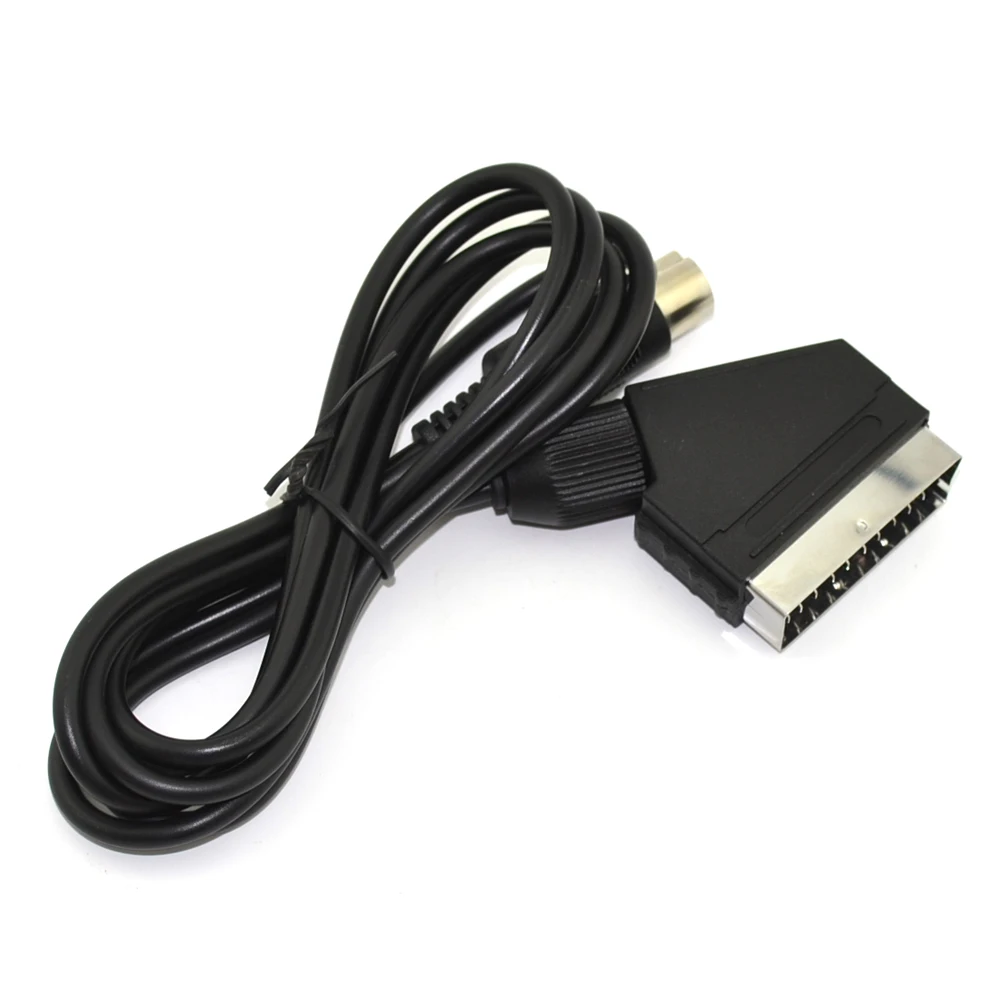 BUKIM черный Высокое качество 1,8 м/6 футов Европейская версия V-pin Scart кабель RGB AV кабели PAL для sega Megadrive 1 Genesis 1 Master system 1