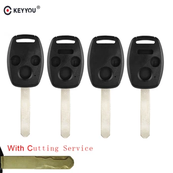 

KEYYOU Cutted Key 2/3/4 BT REMOTE KEY SHELL FOR HONDA ACCORD FIT CAR KEY FOB CAS 2003 2004 2005 2006 2007 2008 2009 2010 2011