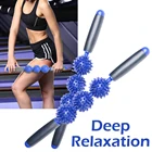 <+> 17 дюймов йога спорт массаж всего тела мышц колючий ежик Crossfit Stick фитнес йога релакс роллер ре ①