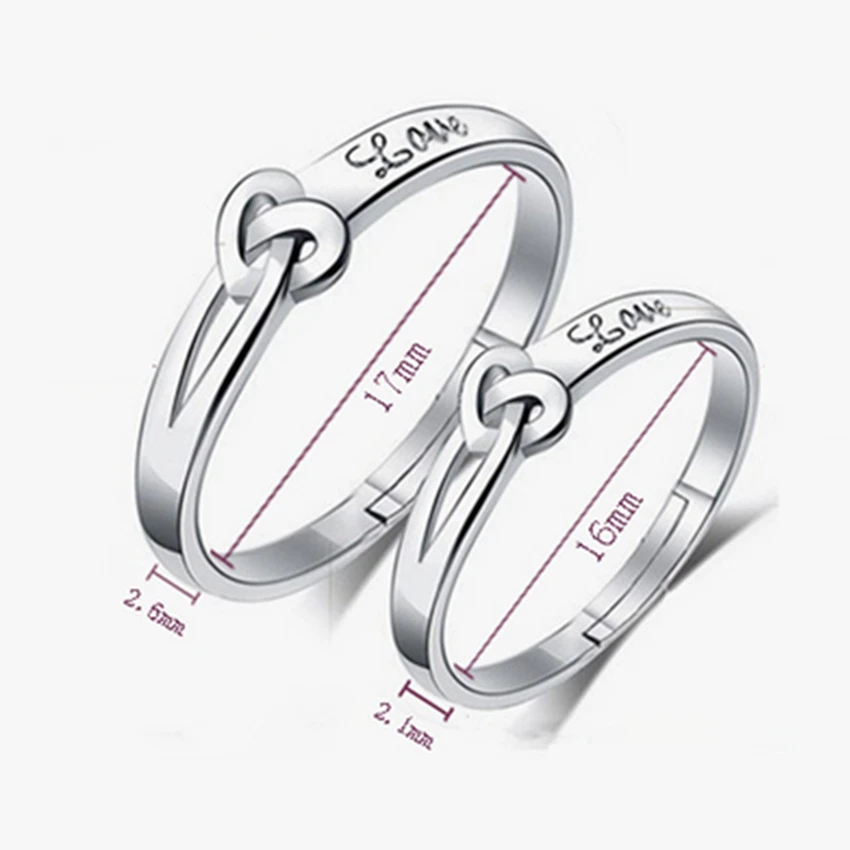 Couples ring temperament concentric openings on the ring carved word love fashion jewelry wedding ring a pair of sell
