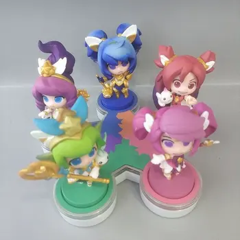 

7cm Anime Game 4 styles Jinx Lux LuLu Janna poppy Light PVC Action figure Collectible Model Toys Gift