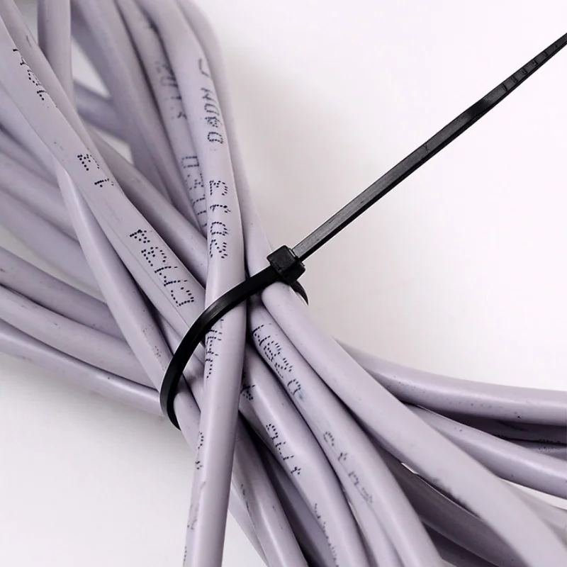 100 шт. молочно-белый черный ремень с пряжкой самоблокирующийся нейлоновый Канатный галстук катушка леска галстук оборудование офисный домашний крепежный набор
