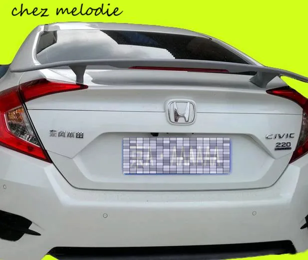 

Primer grey unpainted ABS Car Rear Trunk Spoiler Wing For HONDA Civic 10 2016 2017, drilling needed with stop light