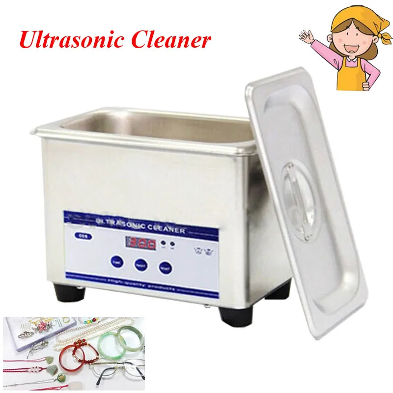 1pc 110V/220V 50W 0.8L Stainless Steel Digital Ultrasonic Cleaner JP