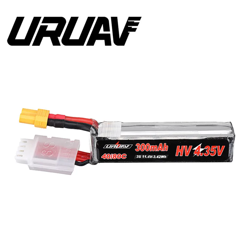 1/2/4 шт. URUAV 11,4 V 300 мА/ч, 40C/80C 3S HV 4,35 V Lipo Батарея XT30 разъем для URUAV UR85/UR85HD Mobula7 HD Sailfly-X дрона с дистанционным управлением