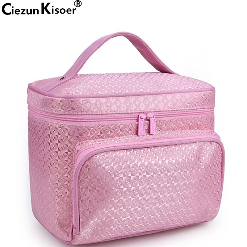 

Ciezun Kisoer 2017 new washing and toileting bag can be folded and jacquard neceser mujer Large cosmetic bags storage box