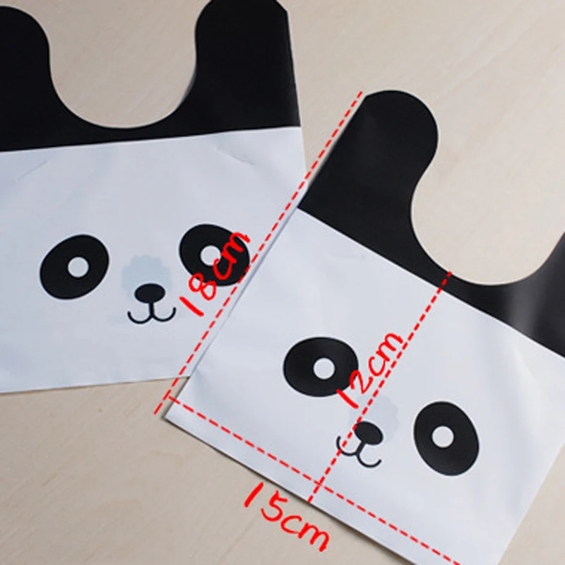 

50pcs Panda Cartoon Biscuit Bag Plastic Candy Cookie Food Cake Bags Box Gift Packaging Bag Wedding Party Decor Supplies