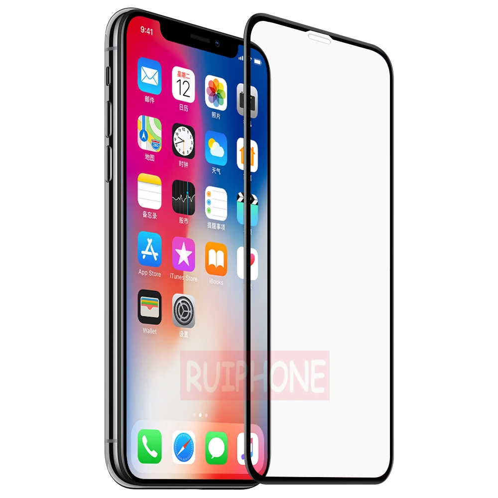 5 шт. 3D полное покрытие стекло на iPhone X экран протектор для iPhone XR Защитное стекло для iPhone XS макс. закаленное стекло полное покрытие