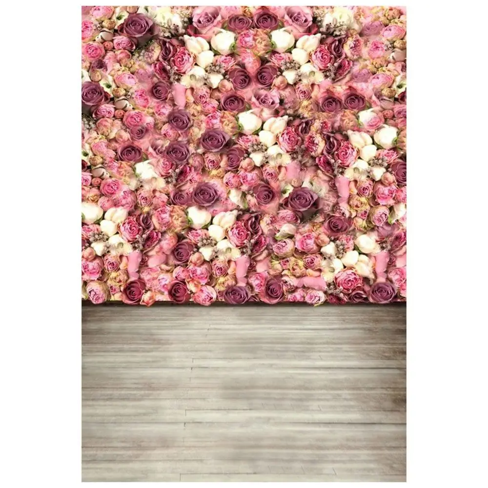 

Pink white Rose Flowers Wall Photography Backgrounds 3x5ft Vinyl Photo Backdrops Props