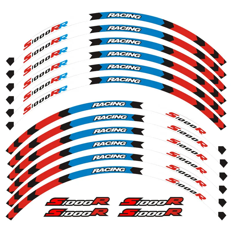 Высокое качество мотоцикл клей колесная наклейка светоотражающие Стикеры s обода стремени для BMW S1000R светоотражающий водонепроницаемый Стикеры