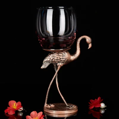 Хрустальный бокал для шампанского, бокал для красного вина, эмалированный бокал для вина, свадебный подарок, бокал с птицей - Цвет: B