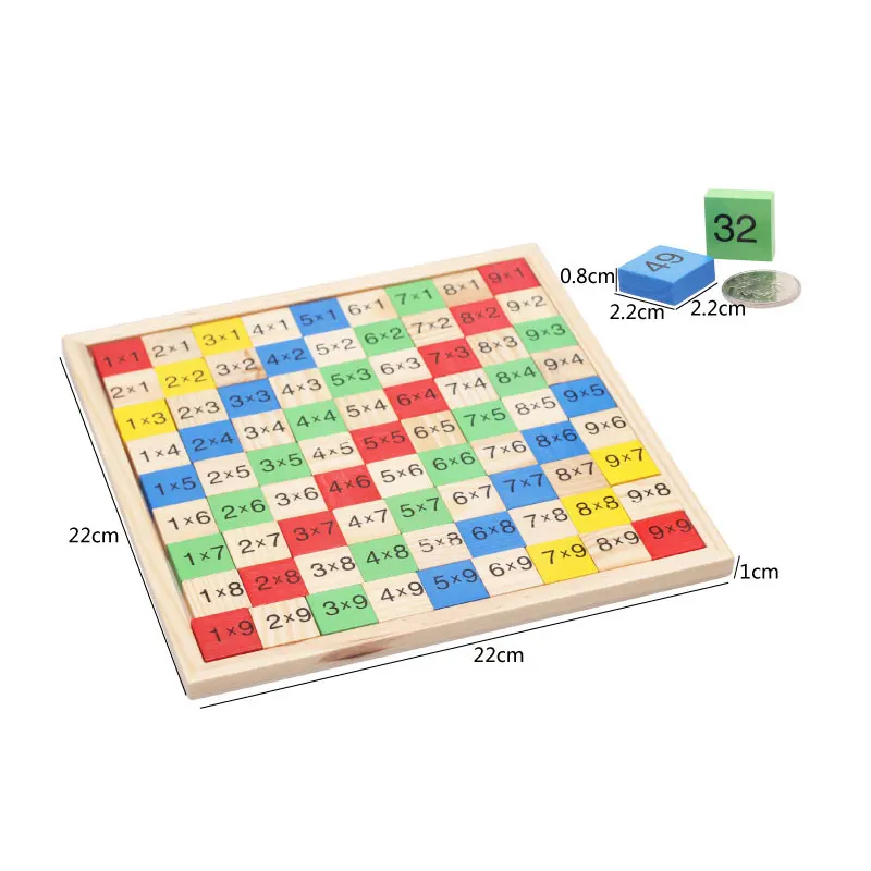  Wooden Montessori Math Materials Multiplication Table Educational Learning Toys for 3 Years Old Jug