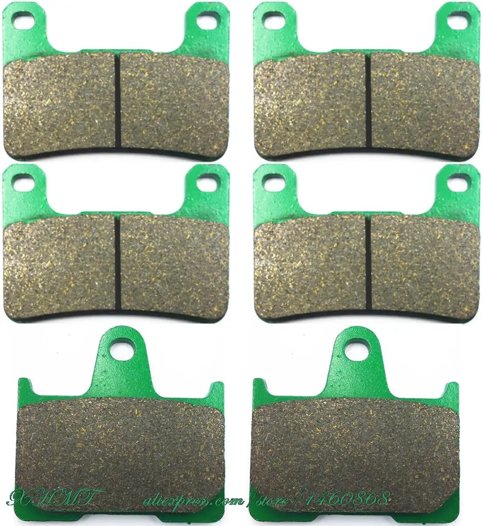 for SUZUKI 600 GSX-R 2004 2005 Disc Brake Pads Pill Front Rear GSXR GSX R - Color: Carbon Set 3 Pairs