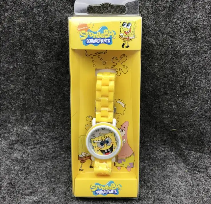 Губка Детские мультфильм имитация керамический ремешок для часов водонепроницаемые часы для детей мальчиков и девочек часы желтый