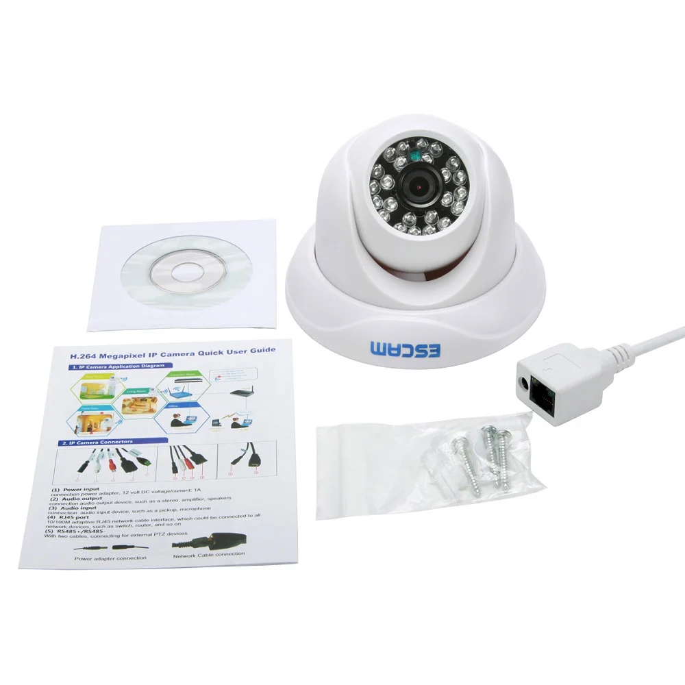 Escam Snail QD500 onvif комнатная и уличная камера p2p hd видеонаблюдения Маскировочная с