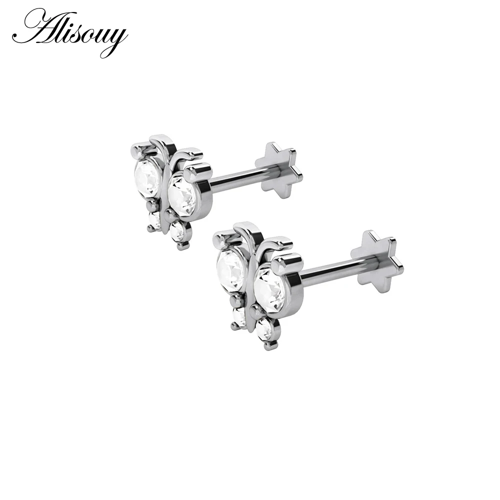 New 1pc Tragus Ear Cartilage Ring Helix Jewelry Labret Piercings 1.2*8*4mm Lip Ring Studs Rook Lobe Steel Piercing Body Jewelry 