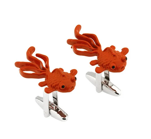 

Animal Series Small Goldfish Cufflinks Carton Fun Cuffs Men and Women Jewelry French Buttons Premium Cuff Links Designer Brand