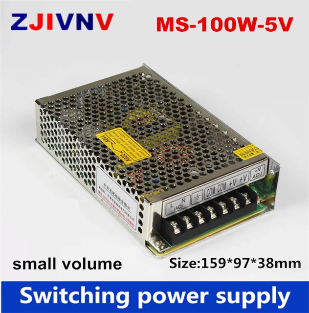 100W 5V 20A Mini size LED Switching Power Supply Transformer 220V AC to DC  5V output converter Small volume smps (MS-100-5) - AliExpress