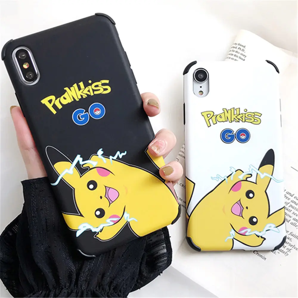 

Cute Cartoon Pokemon Pikachu Case for Iphone XS XR 8 Plus Shock-Absorbing TPU Drop Protection Compatible With Ip7/8/X/Xs/XR/Xs