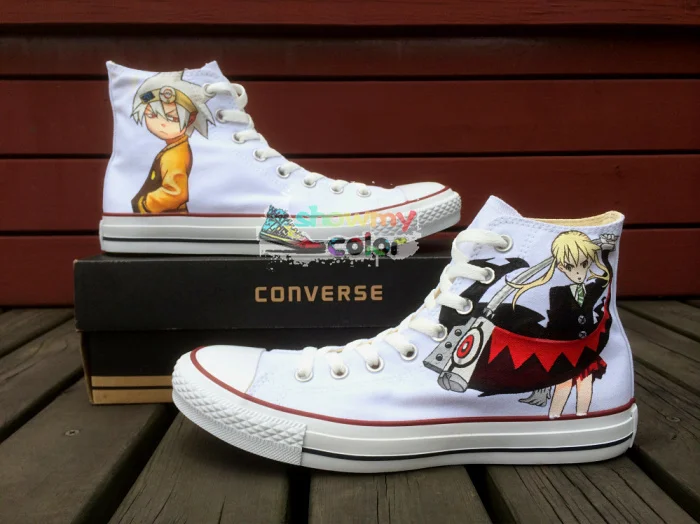 custom white converse high tops