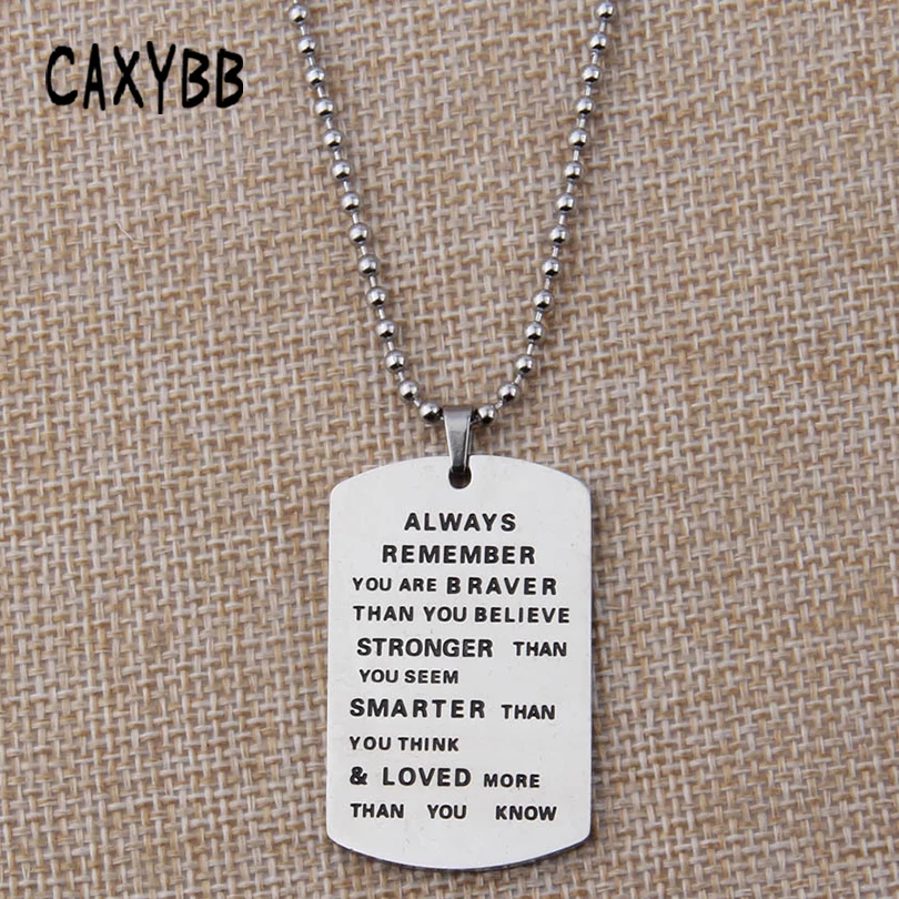 Персонализированные dog tag Цепочки и ожерелья S Нержавеющая сталь Военная Униформа Цепочки и ожерелья гравировкой Titanium стали Цепочки и ожерелья вдохновляющие Цепочки и ожерелья