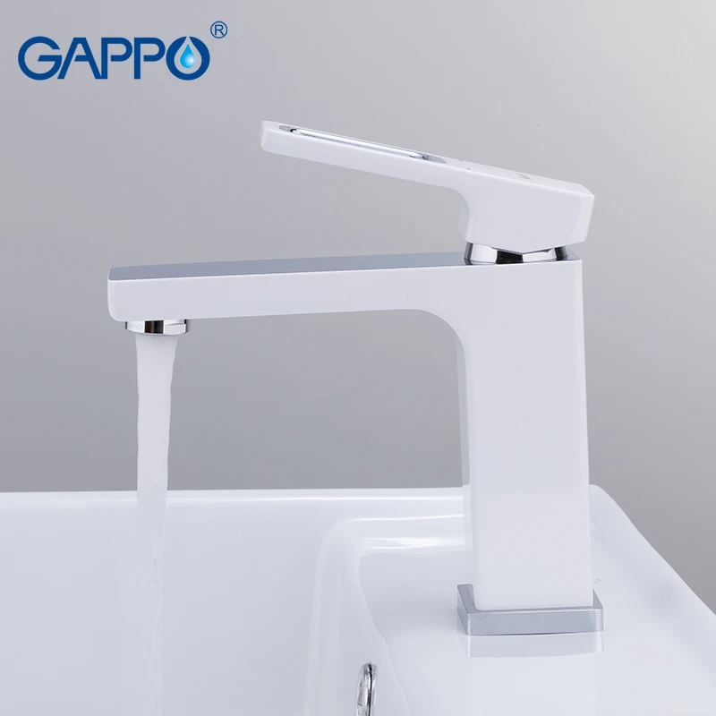 GAPPO Basin faucets white washbasin bath faucets brass basin mixer chrome waterfall tap bathroom sink faucet water