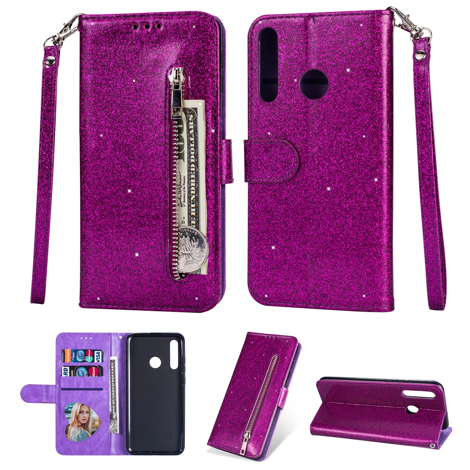 Fashion Bling Glitter Leather Wallet Flip Case For Samsung A20S A12 A32 A52 A42 A72 A51 A71 5G A21S A31 A50 A70 A30 Holder Cover cute samsung cases