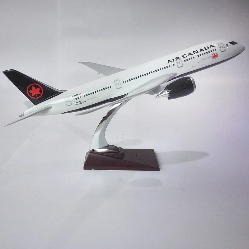Черно белая модель самолета из смолы 43 см Боинг 787 авиакомпании канадские