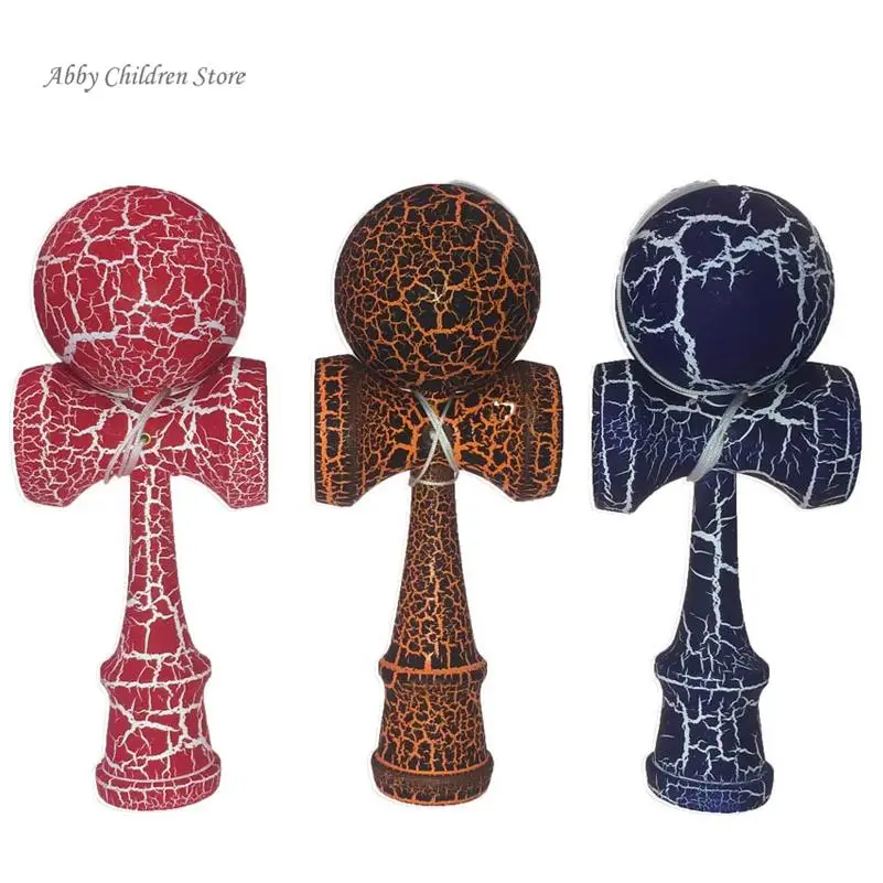 Abbyfrank 25 см полный трещины Jumbo Профессиональный Kendama деревянная игрушка Большой