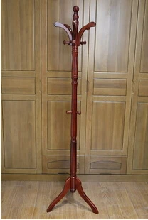 Free Shipping 178cm Rubber Wood Coat Rack Rose Wood Colour Finish