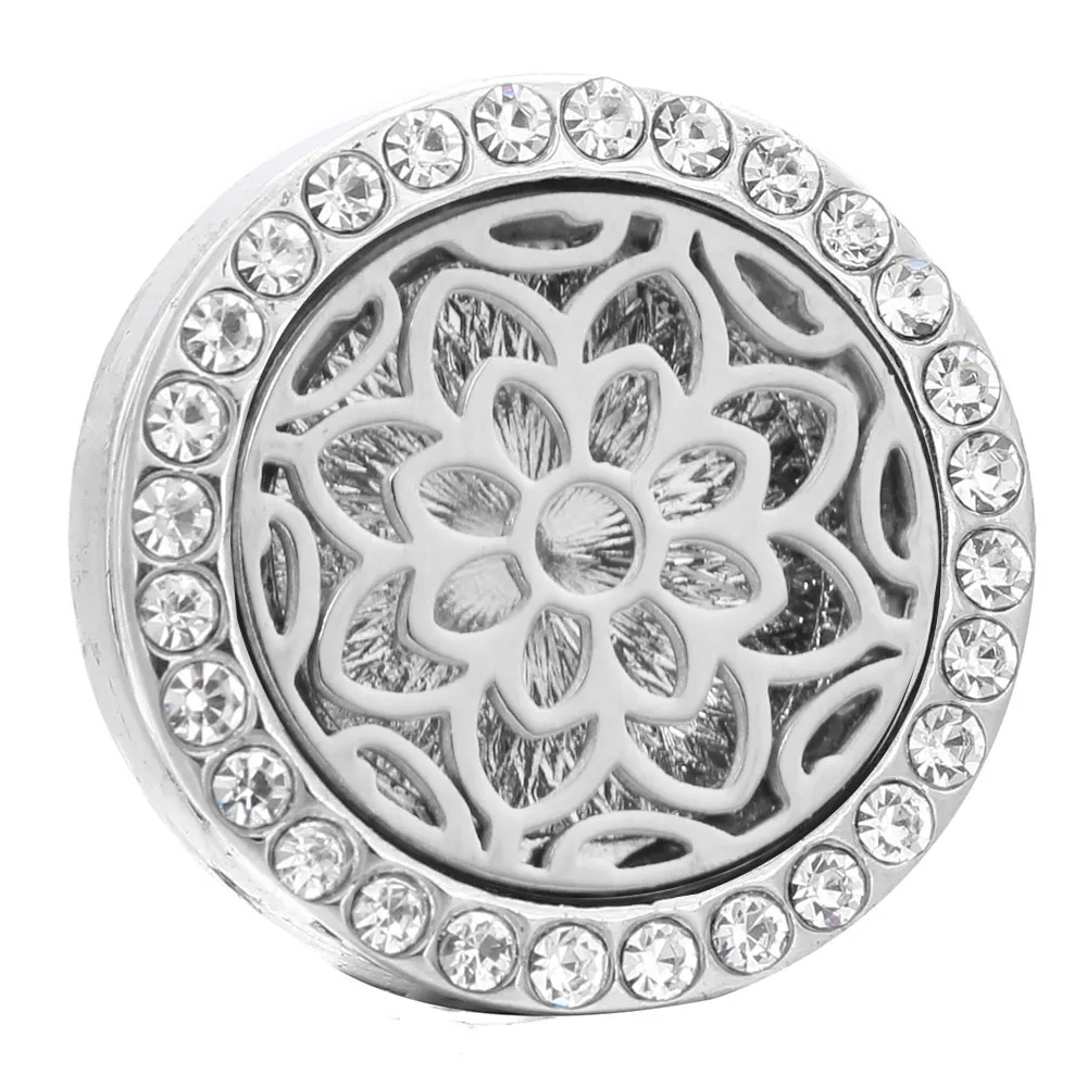 

New Aromatherapy 18mm Snap Buttons Perfume Locket Magnetic Stainless Steel Essential Oil Diffuser Snap Button Bracelet Jewelry