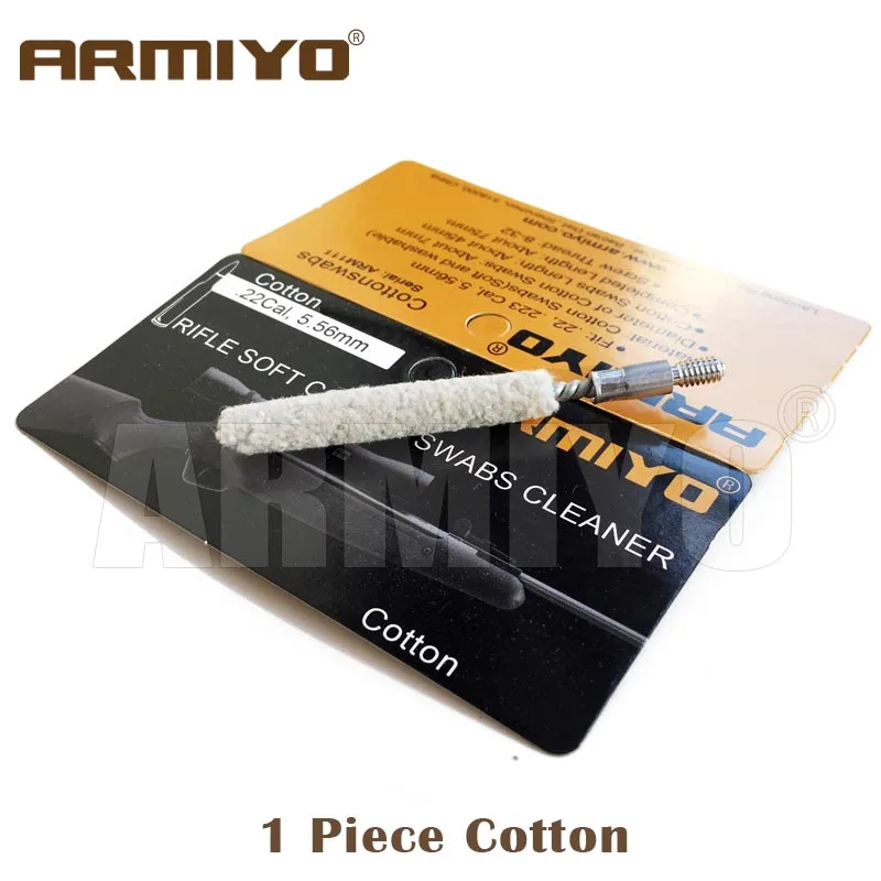 Armiyo Cotton.22Cal.22/.270cal Rifle Bore Cleaning Swabs Gun Barrel Cleaner Hunting Accessories Screw Thread Size M4 8-32