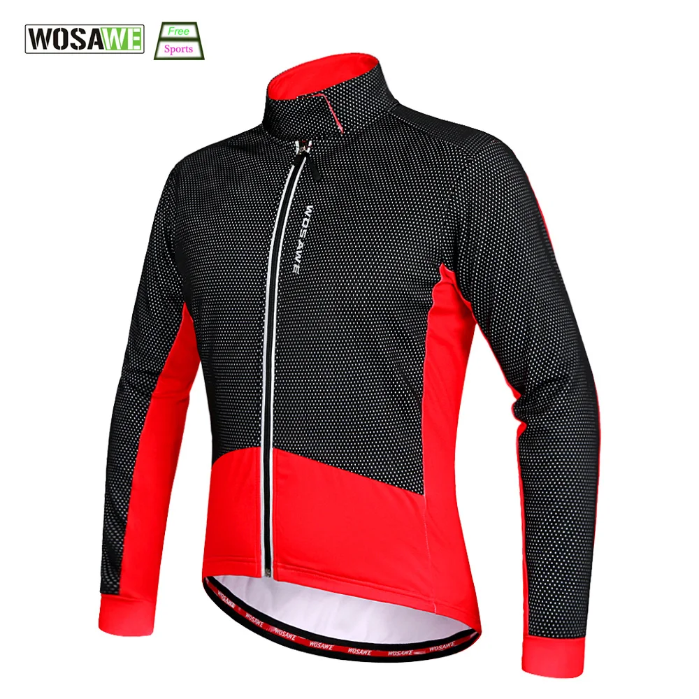 

WOSAWE New Thermal Cycling Jackets Winter Bicycle Clothing Windproof Soft Shell Coat MTB Bike Long Sleeve Jersey