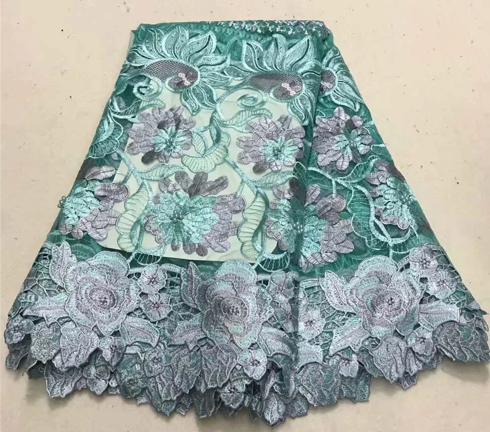 

2018 Newest African Tulle Lace Fabrics With Stone Embroidery Net Lace African French Lace High Quality With Beads Wedding
