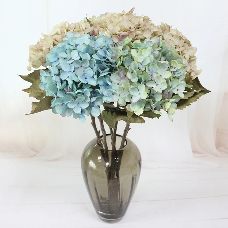 Artificial Hydrangea Silk Flower 1 big flowerBouquet Fleur Artificielle Flores Arrange Table Wedding Home Decor Party accessory (6)