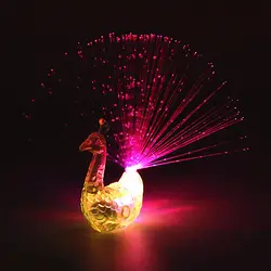 10 шт. светодиодный палец лампа в форме павлина красочный мигающий перстень волокно проектор ночник игрушка-фонарь подарок для взрослых и