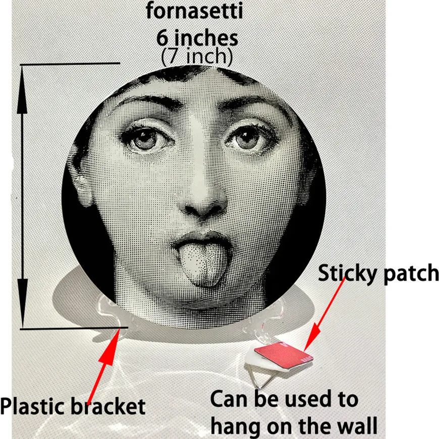 Европейский Милан Стиль Великолепная редких Форназетти тарелки Lina лампочка лицо rosenthal Piero Fornasetti Настенная Декорация 8 дюйма блюдо