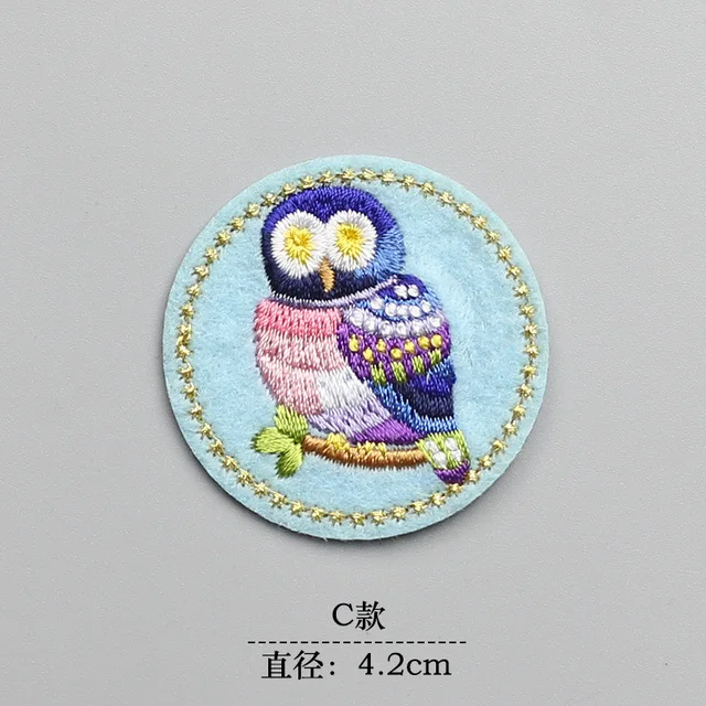 1pc small birds embroidered Patches for Clothing iron on Embroidery Stickers Clothing Applique Decoration carton Badge Animals 5