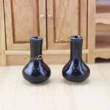 2 шт. фарфор цветок Вазы горшок жардиньерка черный кукольная Миниатюра 1:10 коллекция Игрушечные лошадки