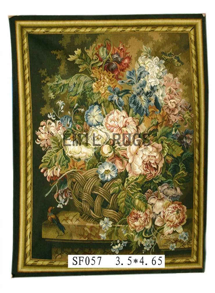

Fine Chinese Hand-woven Aubusson Runner Designerthrow Hand Stitched Needlepoint Art Needle Gobelin