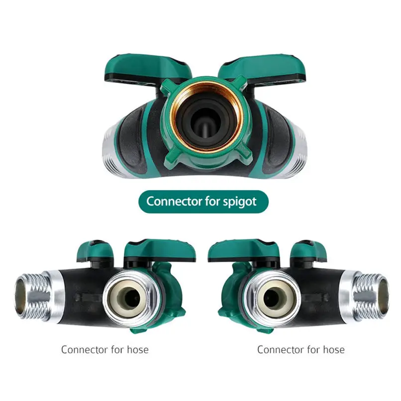 2 Pcs Garden Y Hose Connector Hose Splitter Comfortable Easy Grip Rubberized Garden Water Connectors 3.9x2.3x3.9 inches #4P16 (3)