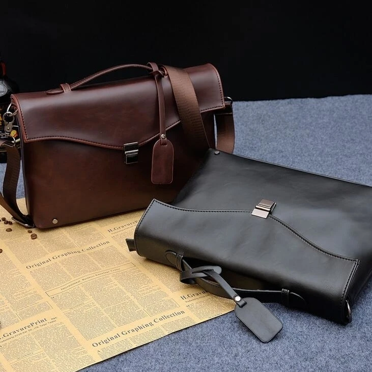 2017 Fashion Genuine Leather Men Briefcase Cowhide Men's Messenger Bags 14 Laptop Business Bag Luxury Lawyer Handbags (2)