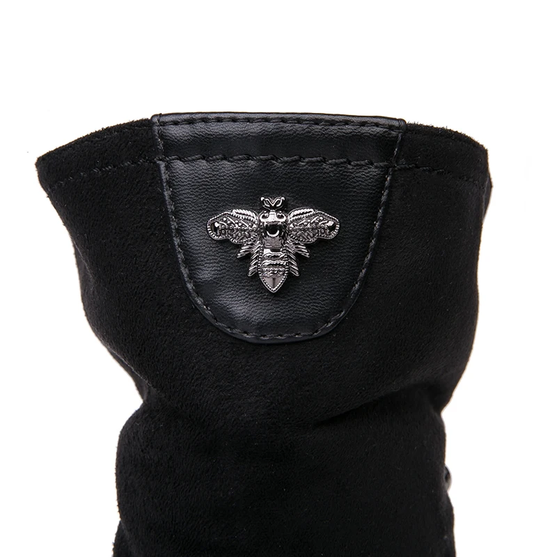 AIMEIGAO New Arrival High Heels boots Women Suede Leather Black Boots Double Zip Short Plush High Quality Women Shoes