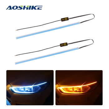 

AOSHIKE Colorful LED Car Width Lamp Automobiles License Plate/Reading/Turn Signal Light Bulb External Light Guide Two-color Day