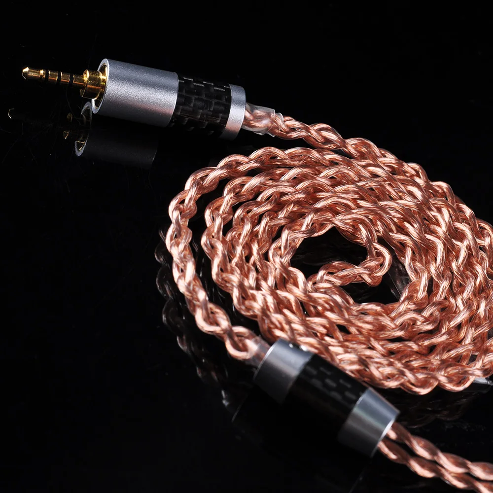 Ceny OFHC 24 AWG 6N wysokiej czystości kabel miedziany 2.5 3.5 4.4mm kabel zbalansowany z MMCX 2PIN QDC dla BL 03 BLON ZS10 PRO ZSX C12 BA5