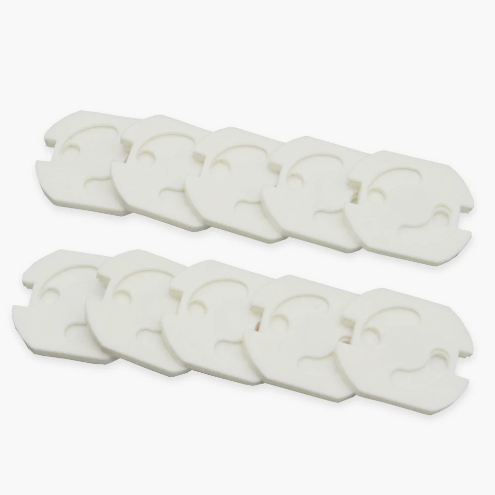 10pcs Baby Safety Rotate Cover 2 Hole Round European Standard Children Against Electric Protection Socket Plastic Security Locks