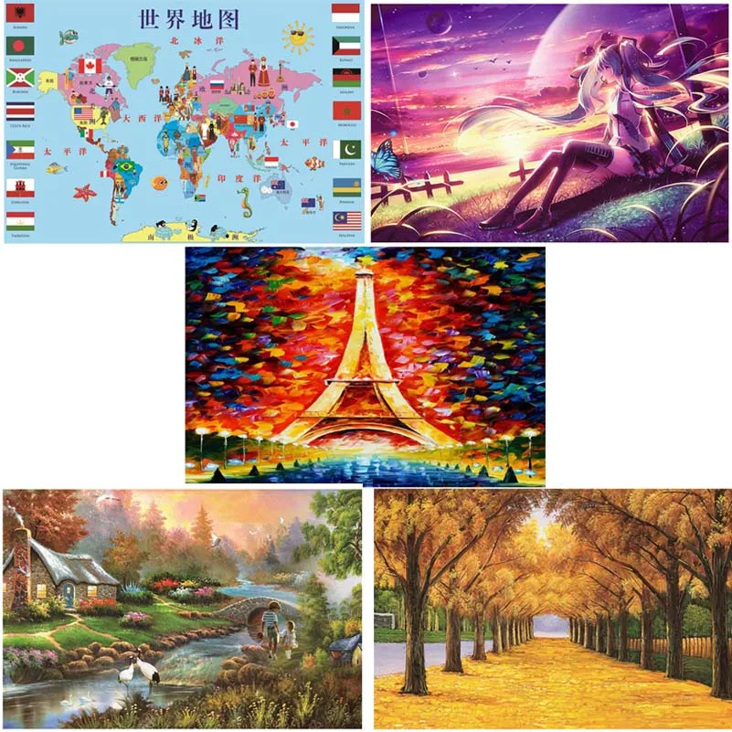 

1000 Pieces Wooden Puzzle For Adult Educational Developmental Kids Training Toy Gift Puzzle Intelligence Intellectual Wooden Toy
