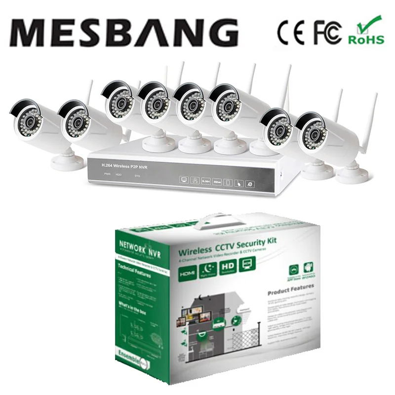 Mesbang wifi ip камера nvr наборы 8ch 960P для небольших магазинов plug and play east чтобы