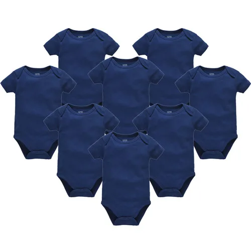 3PCS/lot 5PCS/lot 7PCS/lot 8PCS/lot Baby Boy Girl Clothes Short Sleeve Cotton Solid Baby Jumpsuit roupa de bebes Unisex Bodysuit - Цвет: ZHY16